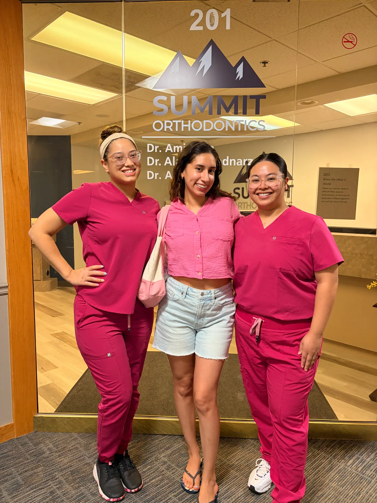 A celebration at the Summit Orthodontics entrance
